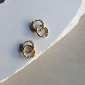 Double gold hoops, wear them as a single hoop or double up