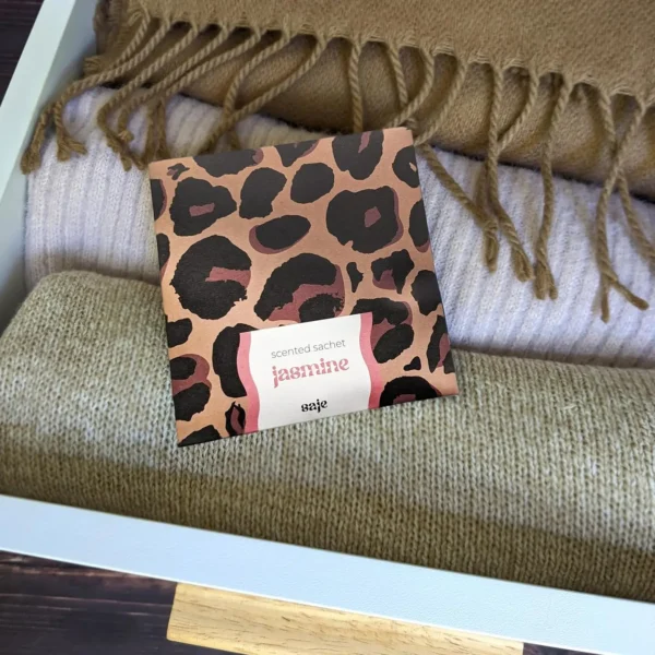 Saje Scented Sachet - Set of 4 Jasmine - Leopard Print Design - Image 4