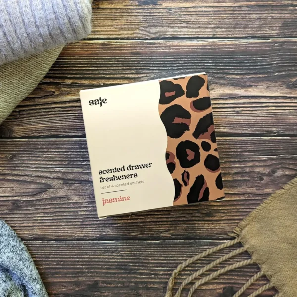 Saje Scented Sachet - Set of 4 Jasmine - Leopard Print Design - Image 3