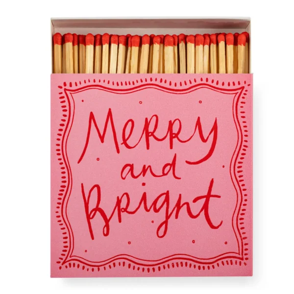 Merry and Bright Christmas Square Matchbox